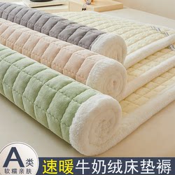 2025 New Milk Velvet Mattress Pad Winter Warm Single Mattress for Student Dormitory Fleece-Lined Soft Mattress Pad