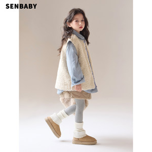 
[Add 170 yards] Children's clothing girls' thermal vest winter quilted outer sleeveless plaid furry vest