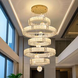 Modern Luxury Crystal Chandelier for Duplex Villa, Loft, Mid-Floor, 2026 New High-End Chandelier