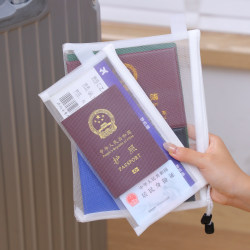 Passport Storage Bag for Overseas Travel, Portable Id Card, Boarding Pass, Card Holder, Protective Cover, A4 Document Storage Bag