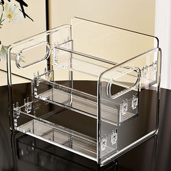 Cosmetic Storage Box, Dressing Table Countertop, 2025 New Model, High-End Transparent Perfume and Skin Care Product Storage Rack