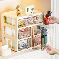 Drawer-Type Medicine Box, Transparent, Large-Capacity Medicine Box for Home Use, Layered First-Aid Medicine Storage Box