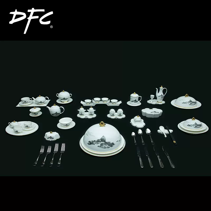 dfc五洲御瓷 厦门《墨问》套装 金砖会议28头50头中餐具89头餐具