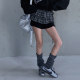 Korean purchasing agent women's clothing 2024 winter style fresh age-reducing plaid high waist lace plaid short skirt ass curtain waist seal