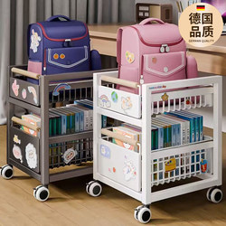 New Movable Bookshelf Storage Rack under Desk with Wheels, Small Trolley Bookshelf Organizer, Book Rack Storage Cabinet