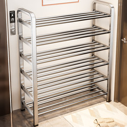 Stainless Steel Shoe Rack for Home Use, Multi-Layer, Multi-Functional, Small and Narrow Shoe Cabinet for Living Room, Simple Shoe Storage Rack for Student Dormitory