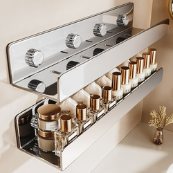 Stainless Steel Bathroom Suction Cup Shelf, No-Drill Wall-Mounted Toilet Storage Rack