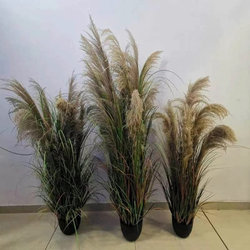Simulated Reed Grass Plant Landscaping Decoration Ornaments for Home Living Room Office Floor-Standing Artificial Flowers and Green Plants Potted Ornaments