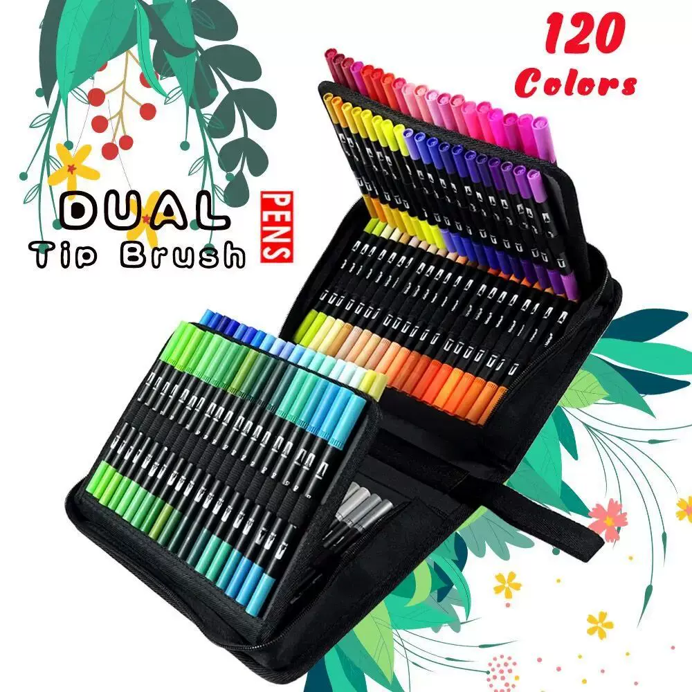 Brush Pen 120 Copic Markers Watercolor Brush Pen Copic Markers 72/120  Colored Dual Tip A