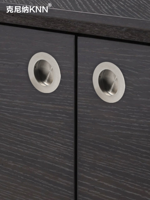 304 stainless steel embedded handle round embedded hidden secret black cabinet drawer small cabinet handle