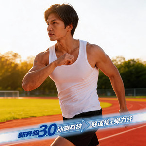 
[2-pack] 50-count Xinjiang cotton Gekai men's elastic cotton vest fitness running sports casual bottoming shirt