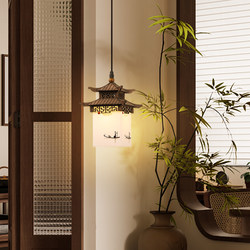 Song-Style Aesthetic Decorative Small Chandelier, New Chinese-Style Antique-Style House Lamp, Ancient Building Hexagonal Pavilion, Corridor Entrance Lamp