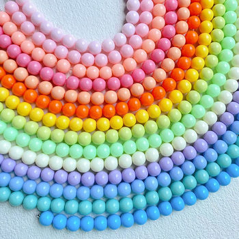 8mm straight hole rainbow beads acrylic colorful candy beads handmade beading material diy separated beads bag bracelet necklace