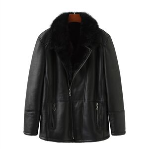 
Shuojin Tuscany original ecological sheepskin all-in-one leather jacket men's genuine leather jacket wool lamb fur coat