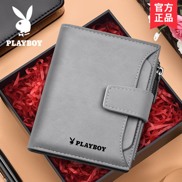 Playboy Wallet Men's Short Men 2024 New Money Piping Simple Driver's ...