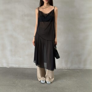 
Modern 197 Mesh Swing Collar Suspender Dress Women's 2026 Spring and Summer New Stacked Translucent Temperament Long Skirt G210093