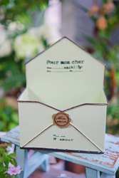 Envelope Flower Pot Japanese Retro Gardening Decoration Miscellaneous Goods Iron Art Vintage Tin Simple Envelope Wall Hanging Flower Box Decoration