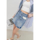 Hot girl style, asymmetric contrasting colors, hip-covered high-waist denim skirt for women, summer 2025 new design short skirt