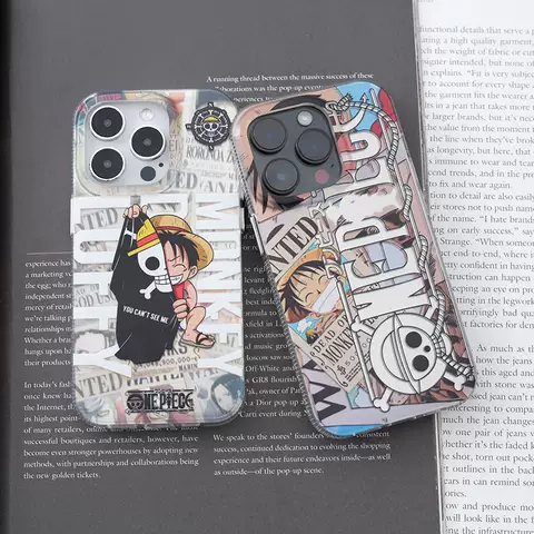 One Piece Luffy Wanted Poster Black White Red Phone Case for iPhone 17, 16, 15, 14, 13 and 12