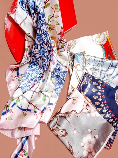 【新品・未使用】上海故事　シルクスカーフ　箱入り Amazon.co.jp: 上海故事 シルク絹 SILK100% ストールスカーフ