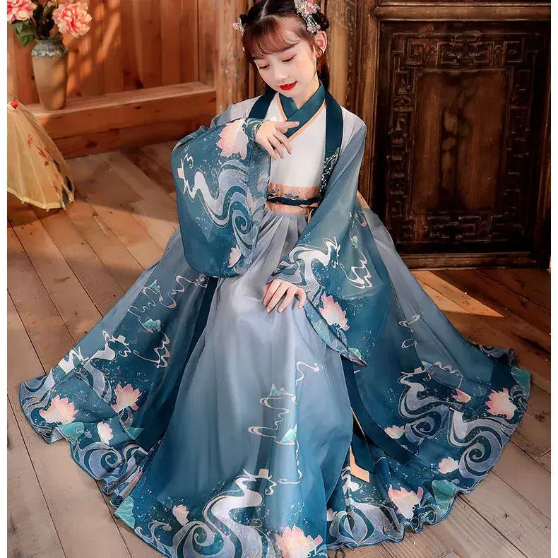 Hanfu Dress Girls Children New Year Costume Chinese Ancient-Taobao
