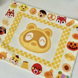 Japanese-Style Vintage Cotton and Linen Tablecloth Cute Animal Crossing Retro Tablecloth Journal Background Cloth Cartoon Tablecloth