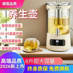 2026 New Model 6L Large-Capacity Health-Preserving Pot, Integrated Brewing and Cooking Teapot, All-Glass with Faucet, Hot Water Kettle