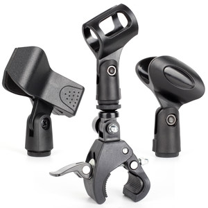 The microphone clip head wired wireless microphone fixing spring microphone clip live bracket accessories crab clamp tube tube
