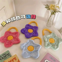 Flower hanging hand towel, super absorbent, quick-drying, thickened, cute, kitchen and bathroom handkerchief, practical towel