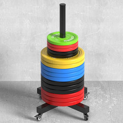 Upright Barbell Weight Storage Rack, Home Use, Movable, Large Hole Plate Storage, Gym Strength Area Cart