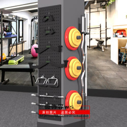 Wall-Mounted Barbell Rack Storage Rack Barbell Plate Storage Rack Barbell Bar Storage Rack Olympic Plate Pull-Down Handle Storage