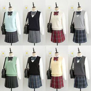 
Spot JK uniform pullover vest sweater sweater vest sleeveless collar stacked Japanese college style V-neck wholesale