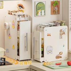 Kitchen Condiment Corner Storage Rack Countertop Pull-Out Spice Rack Multi-Functional Household Oil, Salt, Sauce, and Vinegar Storage Rack