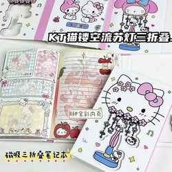 Full-Color Inner Pages Kt Cat Hollow-Out Magnetic Hardcover 70% off Stack Notebook Student Cute High-Value Printed Planner