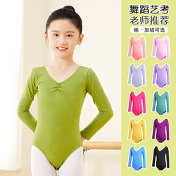 Children's Dance Clothing Autumn and Winter Girls' Long-Sleeved Jumpsuit Ballet Body Training Clothing Dance Student Exam Gymnastics Clothing