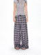APEA pink plaid casual pants for women 2025 summer thin high waist loose slimming straight wide-leg trousers
