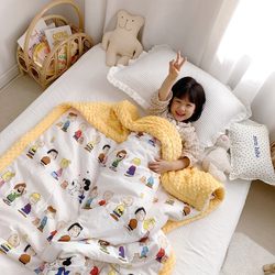 Beanie Blanket Baby Blanket Spring and Autumn Baby Comfort Blanket Children's Kindergarten Quilt Nap Pure Cotton Autumn and Winter
