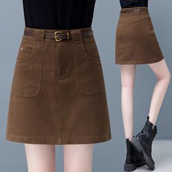 Women's Skirt Spring/Summer 2025 New Retro High-Waisted Loose Slimming A-Line Skirt Anti-Exposure Casual Hip-Hugging Short Skirt