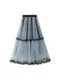 Heavy Industry Mesh Skirt New Polka Dot A-line Texture Blue Cake Long Skirt 8846 Print A-line Skirt Black