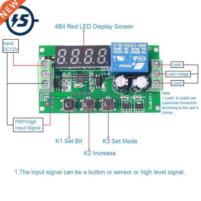DC 12V Pulse Counter High Level Trigger Relay Module 0-10KHz