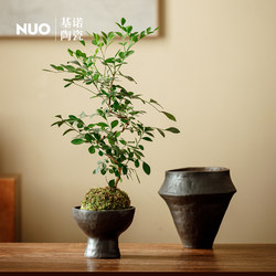 Jingdezhen Ceramic Flower Pot Black Succulent Plant Pot Indoor Desktop Terracotta Moss Ball Orchid Small Potted Plant Landscaping