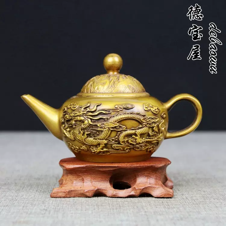 百福茶壺龍鳳呈祥龍壺装飾品現代工芸品美術品置物-