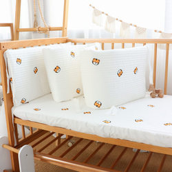Baby Crib Bed Surround Pure Cotton Korean Quilted Embroidery Newborn Crib Bumper Set Newborn Baby Bedding Set