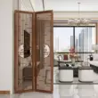 bình phong gỗ Phong cách Trung Quốc đơn giản hiện đại vách ngăn phòng khách gấp đơn giản tường lối vào rỗng văn phòng màn hình gấp di động bình phong giá rẻ Màn hình / Cửa sổ