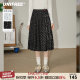UNIFREE mesh spliced ​​polka dot Berkeley skirt ballet style asymmetric design mid-length pleated skirt
