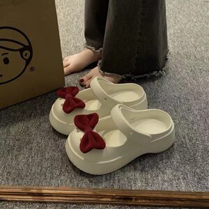 
Internet celebrity slippers for women 2023 summer new style bow-knot clogs thick-soled anti-slip and odor-resistant women's toe-toe shoes for indoor and outdoor wear