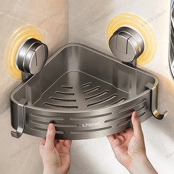 Bathroom Storage Rack, No-Drill Toilet Sink Corner Wall-Mounted Organizer, Bathroom Triangular Rack