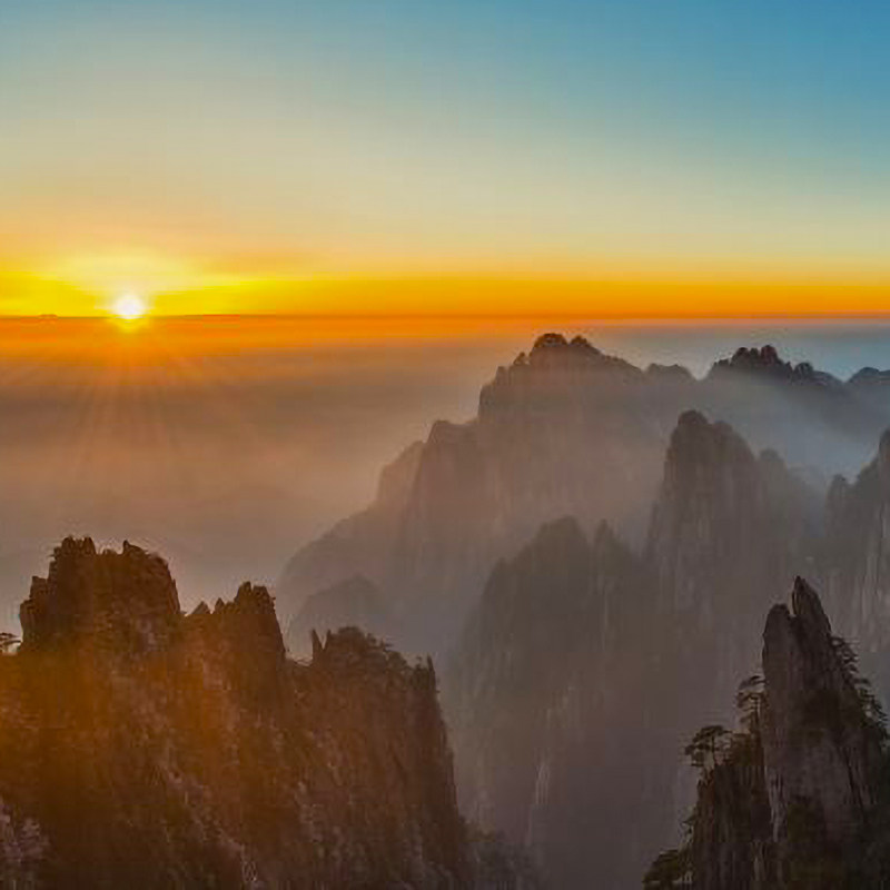 16人精致小团安徽日出黄山风景区2天1晚纯玩跟团旅游 夜宿山顶