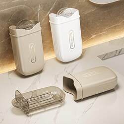 Travel portable soap box double-layer sealed with lid drain soap box creative business trip travel small soap box mini