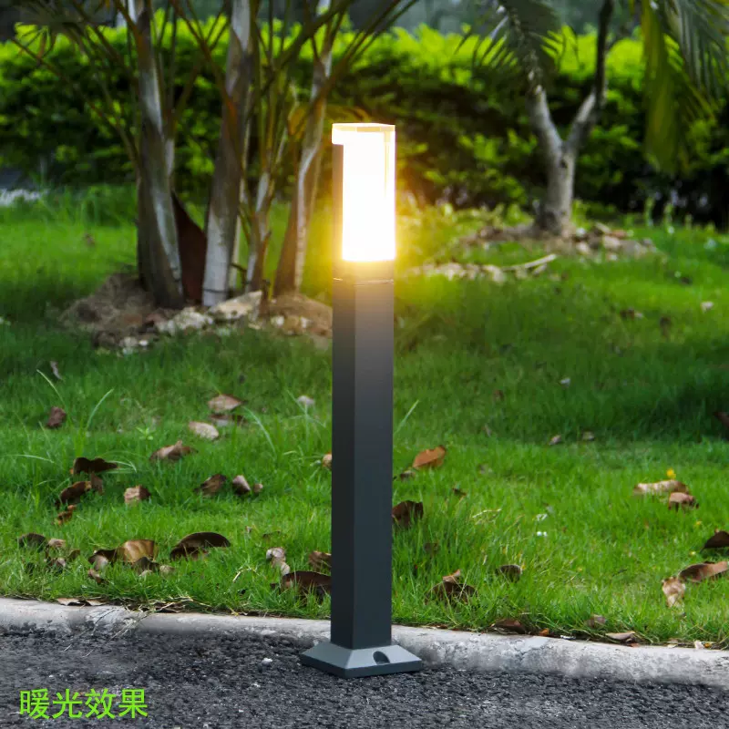 欧普照明led简约室外防水太阳能柱头灯超亮草坪灯别墅小区家用